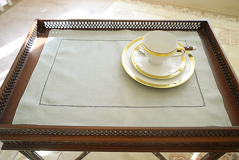 Slate Gray Color Hemstitch Placemats 14"x20".